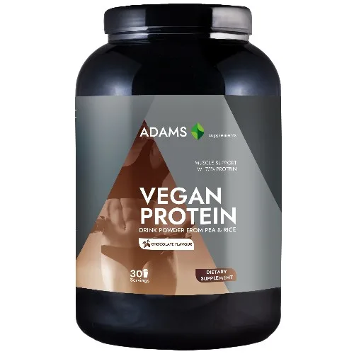 Proteina Vegana (ciocolata), 908gr, Adams Supplements — preț și oferte