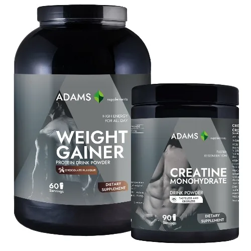 Pachet Proteina pentru cresterea masei musculare (ciocolta), 3kg + Creatina — preț și oferte