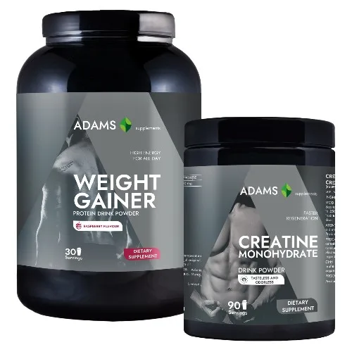 Pachet Proteina pentru cresterea masei musculare (zmeura), 1.5kg + Creatina — preț și oferte