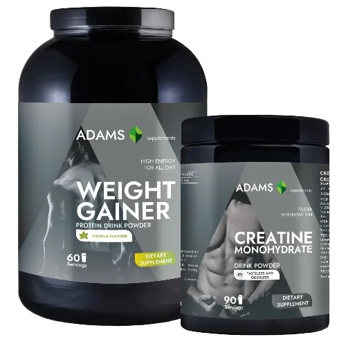Pachet Proteina pentru cresterea masei musculare (vanilie), 3kg + Creatina — preț și oferte