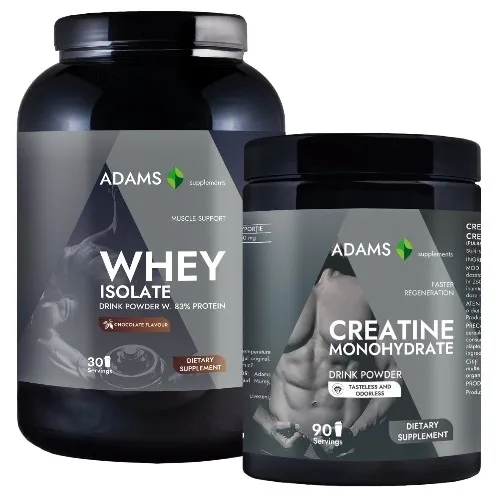 Pachet Izolat proteic din zer (ciocolata), 908g + Creatina monohidrata — preț și oferte