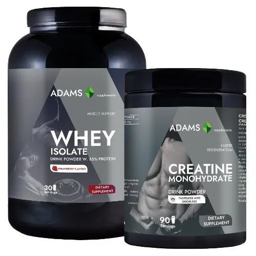 Pachet Izolat proteic din zer (capsuni), 908g + Creatina monohidrata — preț și oferte