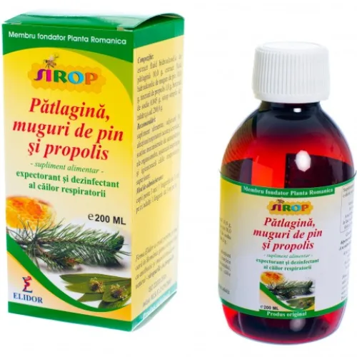 Sirop Patlagina Muguri de Pin Propolis 200ml Elidor — preț și oferte