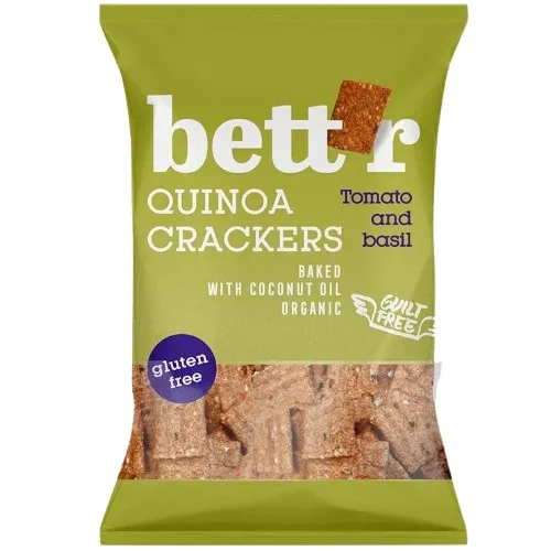 Crackers cu quinoa, rosii si busuioc, fara gluten, eco, 100g, Bettr — preț și oferte