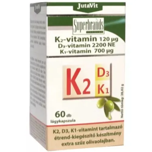Vitamina K2 + D3 + K1, 60cps, Jutavit — preț și oferte