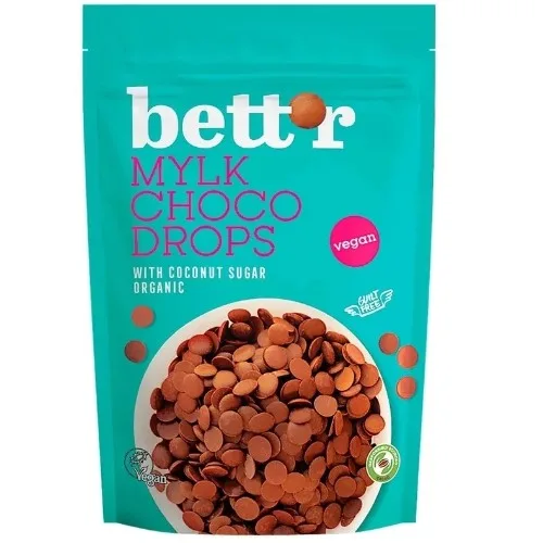 Choco Drops Milk, Bio, 200g, Bettr — preț și oferte