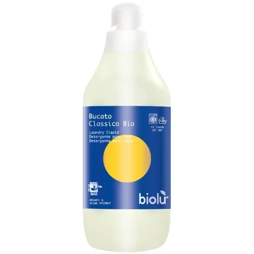 Detergent Lichid Eco pentru Rufe Albe si Colorate cu Lamaie, 1L, Biolu — preț și oferte