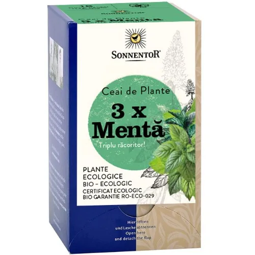 Ceai Plante 3X Menta Eco 18pl Sonnentor — preț și oferte