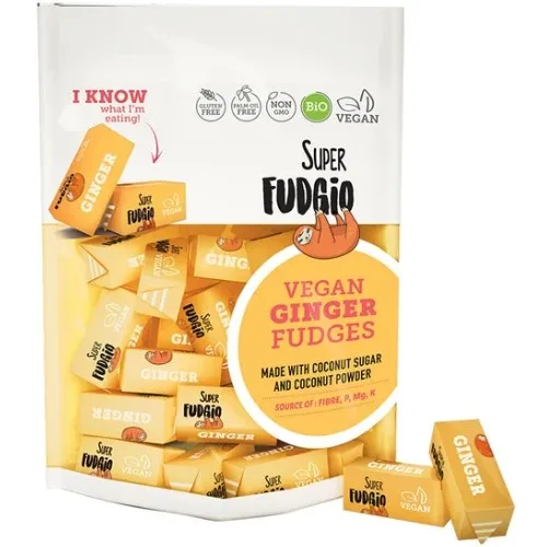 Caramele bio cu aroma de Ghimbir, fara gluten, 150g, Super Fudgio — preț și oferte