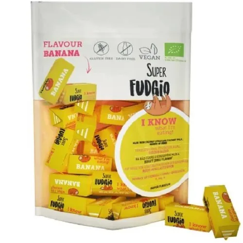 Caramele cu aroma de banane, fara gluten, bio, 150g, Super Fudgio — preț și oferte