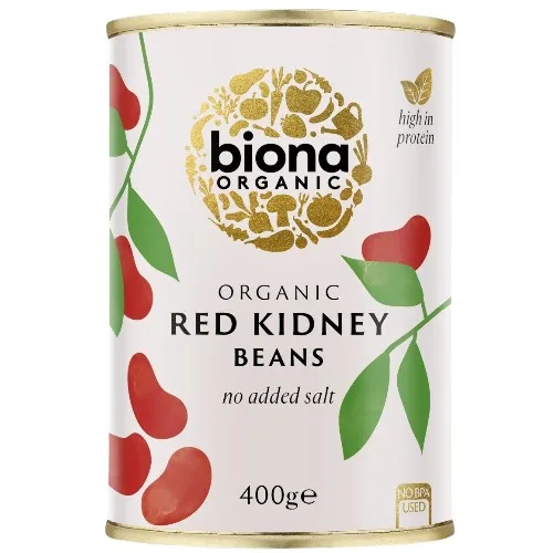 Fasole rosie boabe, conserva, bio, 400g, Biona — preț și oferte