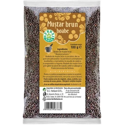 Mustar brun boabe 100g, HerbalSana — preț și oferte