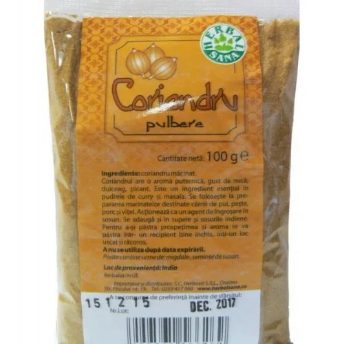 Coriandru Pulbere 100gr Herbavit — preț și oferte
