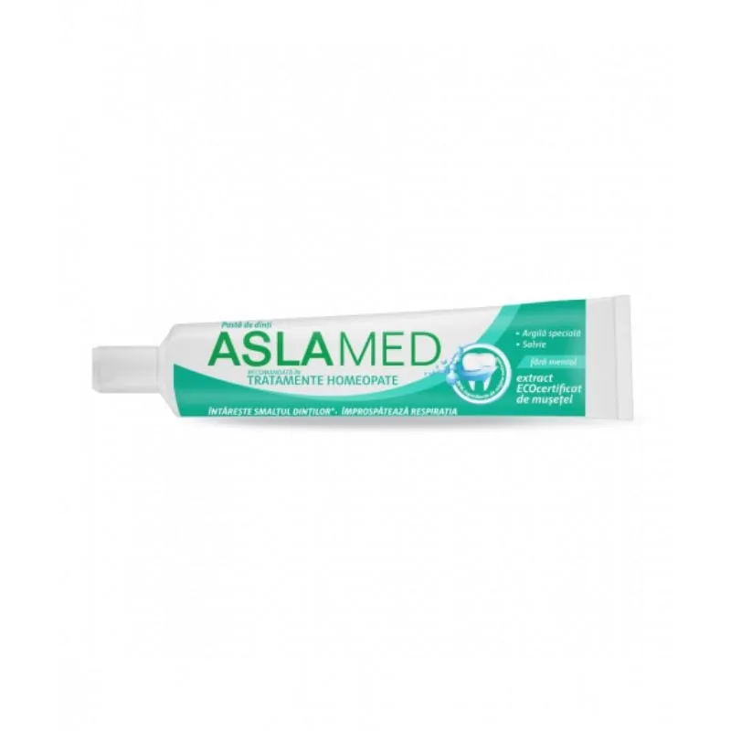 Pasta de dinti recomandata in tratamente homeopate, 75 ml, AslaMed FARMEC — preț și oferte