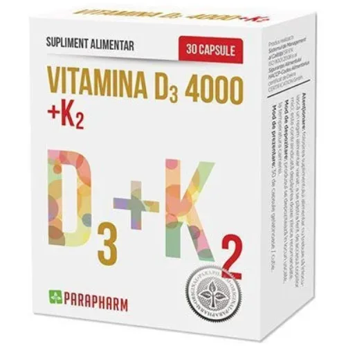 Vitamina D3+K 30cps Parapharm — preț și oferte