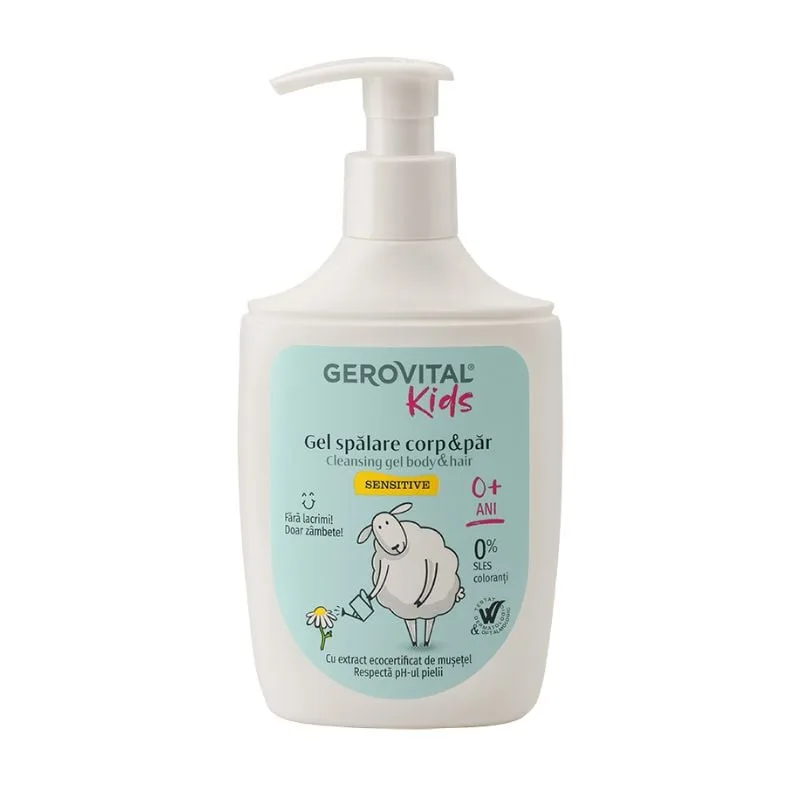 Gel spalare corp si par Sensitive, 300 ml, Gerovital Kids FARMEC — preț și oferte