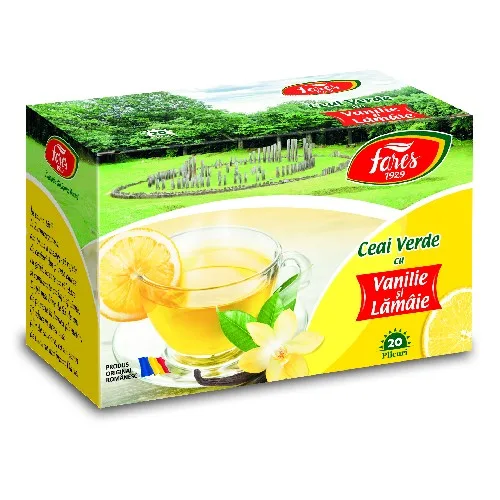 Ceai Verde cu Vanilie si Lamaie 20plicuri Fares — preț și oferte