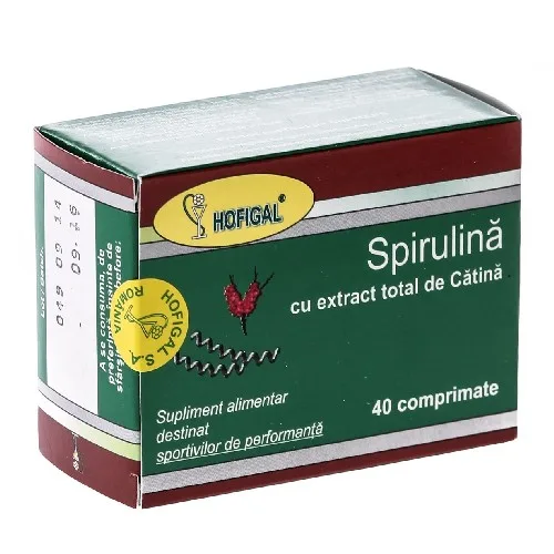 Spirulina 500mg + Catina 40cpr Hofigal — preț și oferte