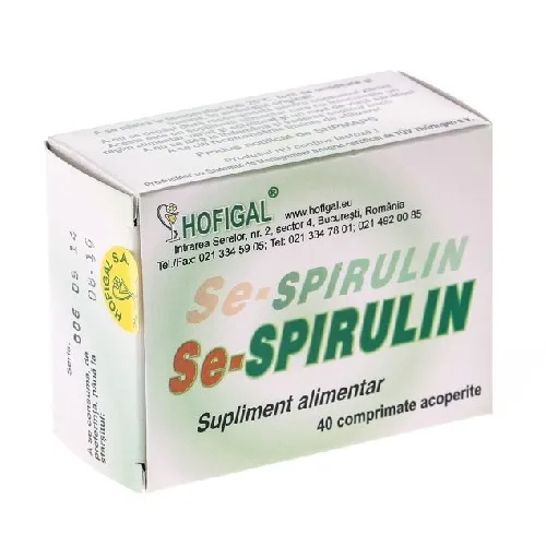 Se-Spirulin 40cpr Hofigal — preț și oferte