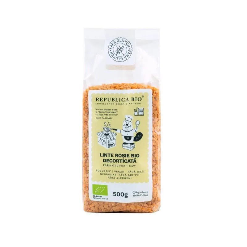 Republica BIO Linte rosie Bio decorticata FARA GLUTEN, 500g — preț și oferte