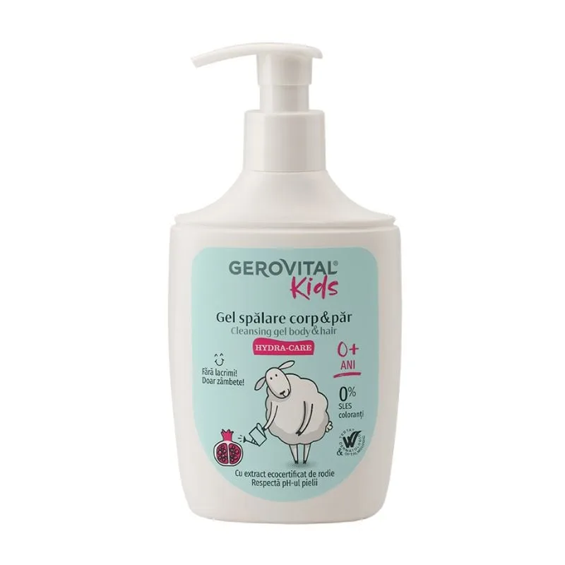 Gel spalare corp si par Hydra Care, 300 ml, Gerovital Kids FARMEC — preț și oferte