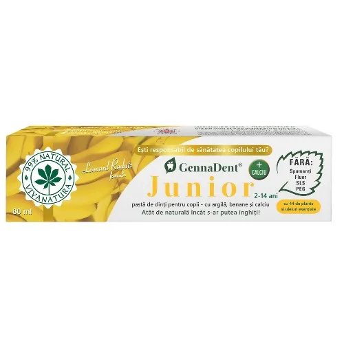 Pasta de dinti pentru copii cu Argila si Banane, 80ml, Vivanatura — preț și oferte