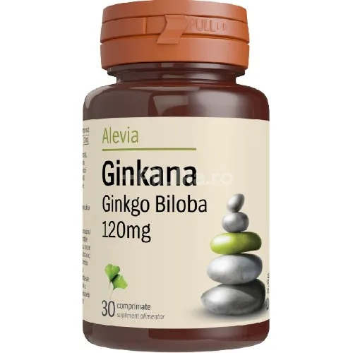 Ginkana Ginkgo Biloba 120mg 30cps Alevia — preț și oferte