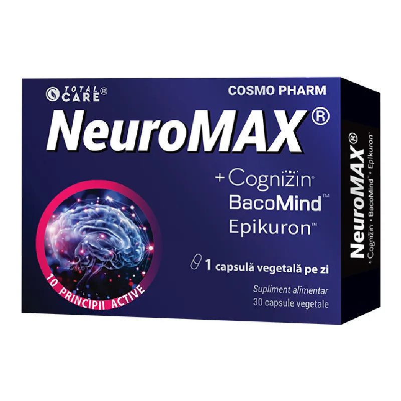 Neuromax + Cognizin® & BacoMind™️ Performanta Cerebrala, 30 capsule, Cosmopharm COSMO PHARM — preț și oferte