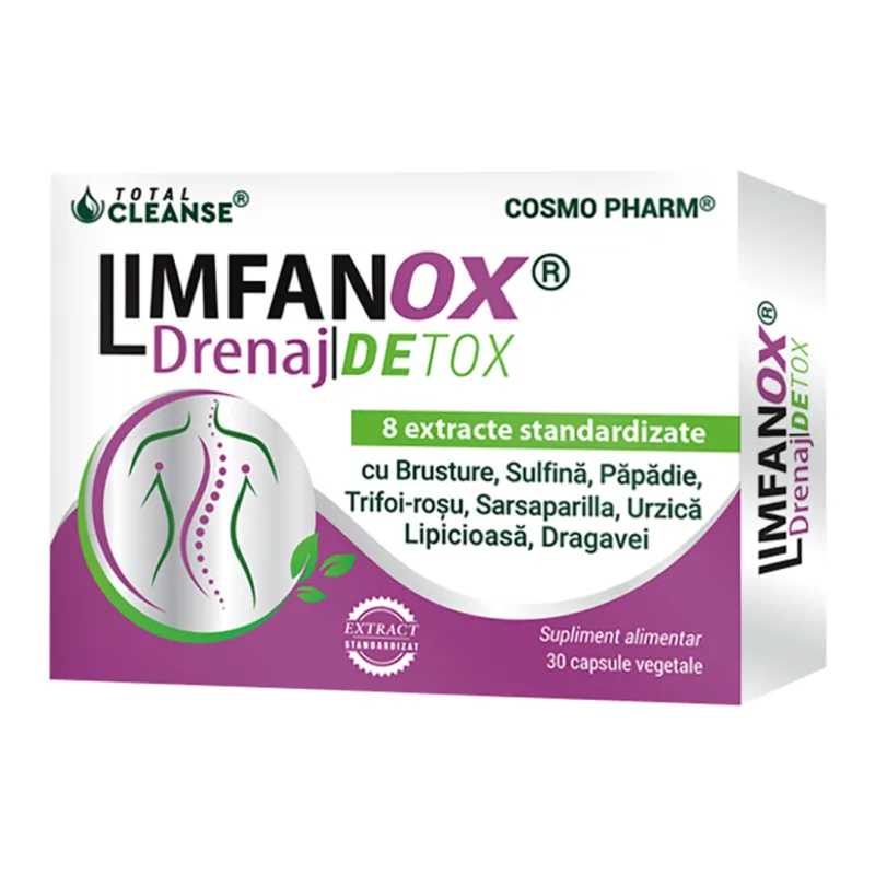 Limfanox Drenaj Detox Total Cleanse, 30 capsule, Cosmopharm COSMO PHARM — preț și oferte