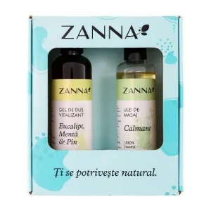 Pachet Ulei de masaj calmant + Gel de dus Vitalizant, Zanna