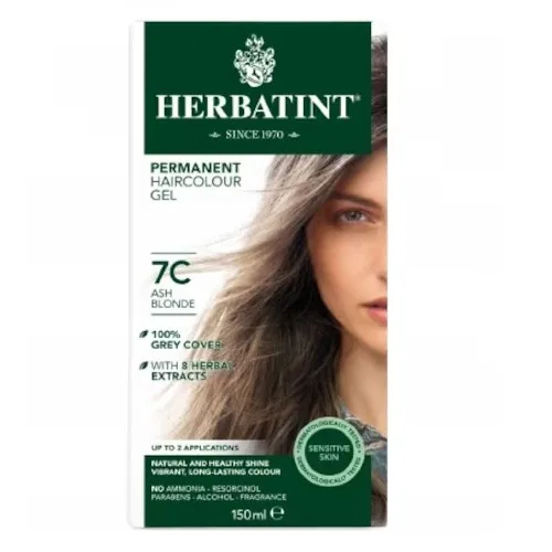 Vopsea Pentru Par Blond Cenusiu, 7C, Herbatint — preț și oferte