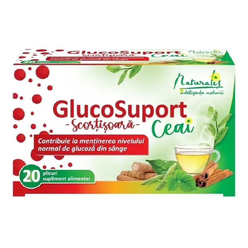 GlucoSuport Ceai, 20 plicuri, Naturalis — preț și oferte