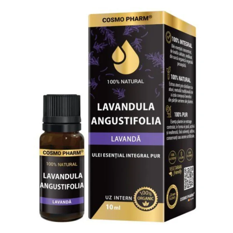 Ulei esential integral pur de lavanda, 10 ml, Cosmo Pharm — preț și oferte