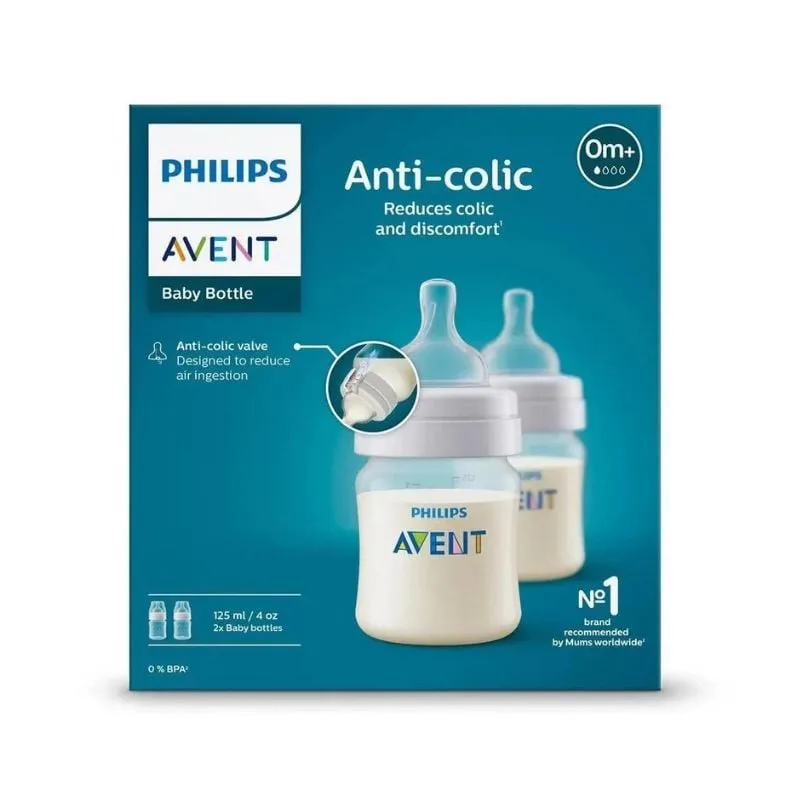 Set 2 Biberoane anticolici, 0 luni+, 125 ml, Philips Avent — preț și oferte