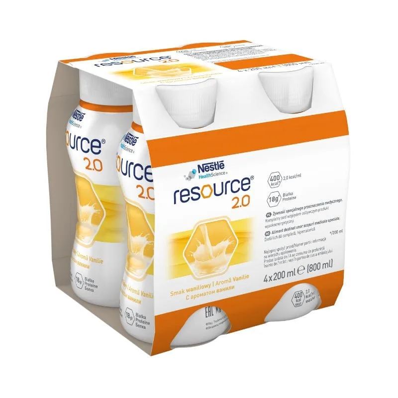 Resource 2.0 fara gluten cu aroma de vanilie, 4*200 ml, Nestle — preț și oferte