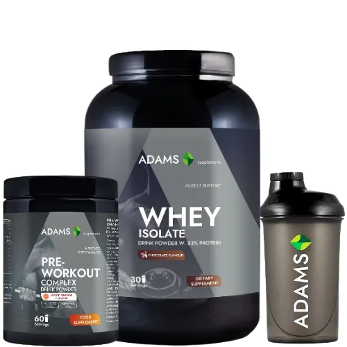 Pachet Izolat proteic din zer (ciocolata), 908g & PreWorkout Complex — preț și oferte