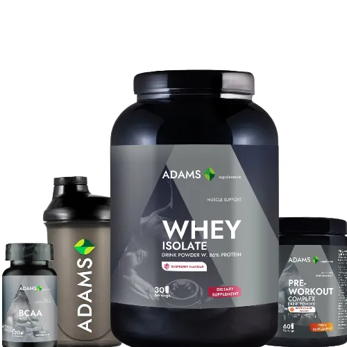 Pachet Izolat zmeura + BCAA + PreWorkout + Shaker — preț și oferte