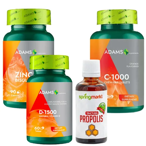 Pachet Tinctura Propolis, Vit C, D & Zinc — preț și oferte