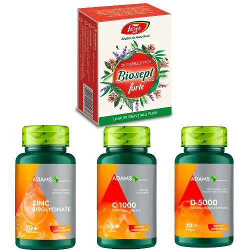 Pachet  Biosept Forte, Zinc, Vitamina C si D — preț și oferte