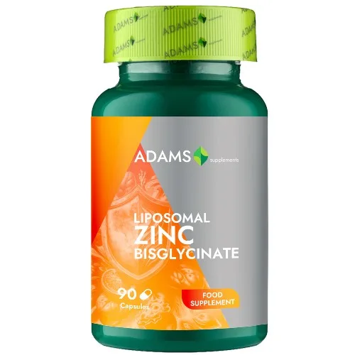 Zinc Bisglicinat Liposomal 50mg, 90cps, Adams Supplements — preț și oferte