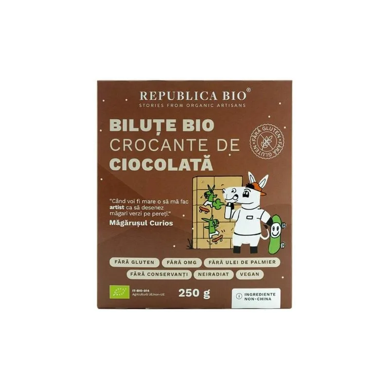 Republica BIO Bilute Bio crocante de ciocolata FARA GLUTEN, 250 g — preț și oferte