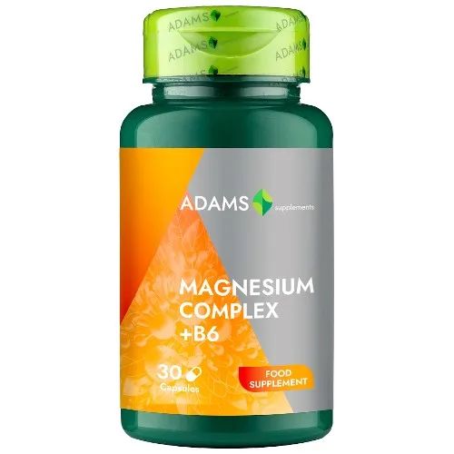 Magnesium Complex + B6, 30cps, Adams Supplements — preț și oferte
