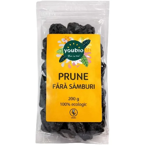 Prune fara samburi, organic, 200g, Youbio — preț și oferte