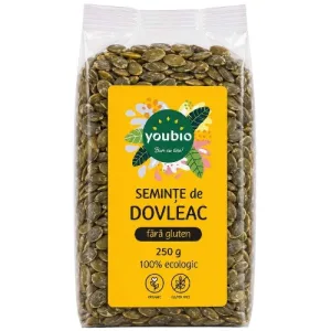 Seminte de dovleac, fara gluten, organic, 250g, Youbio