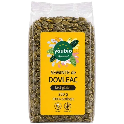 Seminte de dovleac, fara gluten, organic, 250g, Youbio — preț și oferte