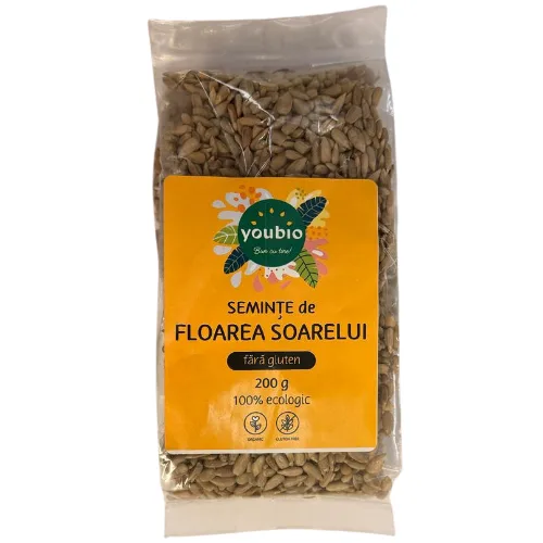 Seminte de floarea soarelui, fara gluten, organic, 200gr, youbio — preț și oferte