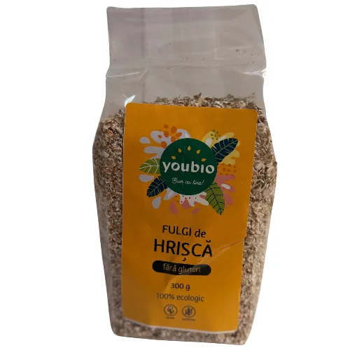Fulgi de hrisca, fara gluten, organic, 300gr, youbio — preț și oferte