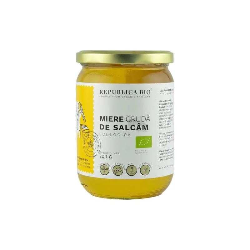 Republica BIO Miere de Salcam ecologica cruda, 700g — preț și oferte