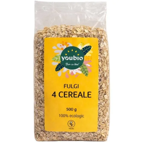 Fulgi 4 Cereale, organic, 500g, Youbio — preț și oferte