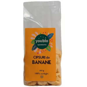 Chips banane organic, 150gr, youbio